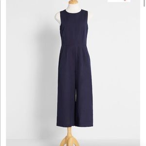Blue Linen Jumpsuit